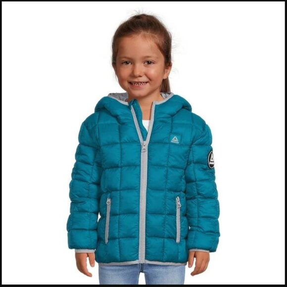 Reebok 12M Teal Blue Puffer Jacket Zipper 12 months NEW Easter Basket Gift NWT B - Picture 7 of 16